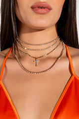 RHINESTONE LAYERED NECKLACE