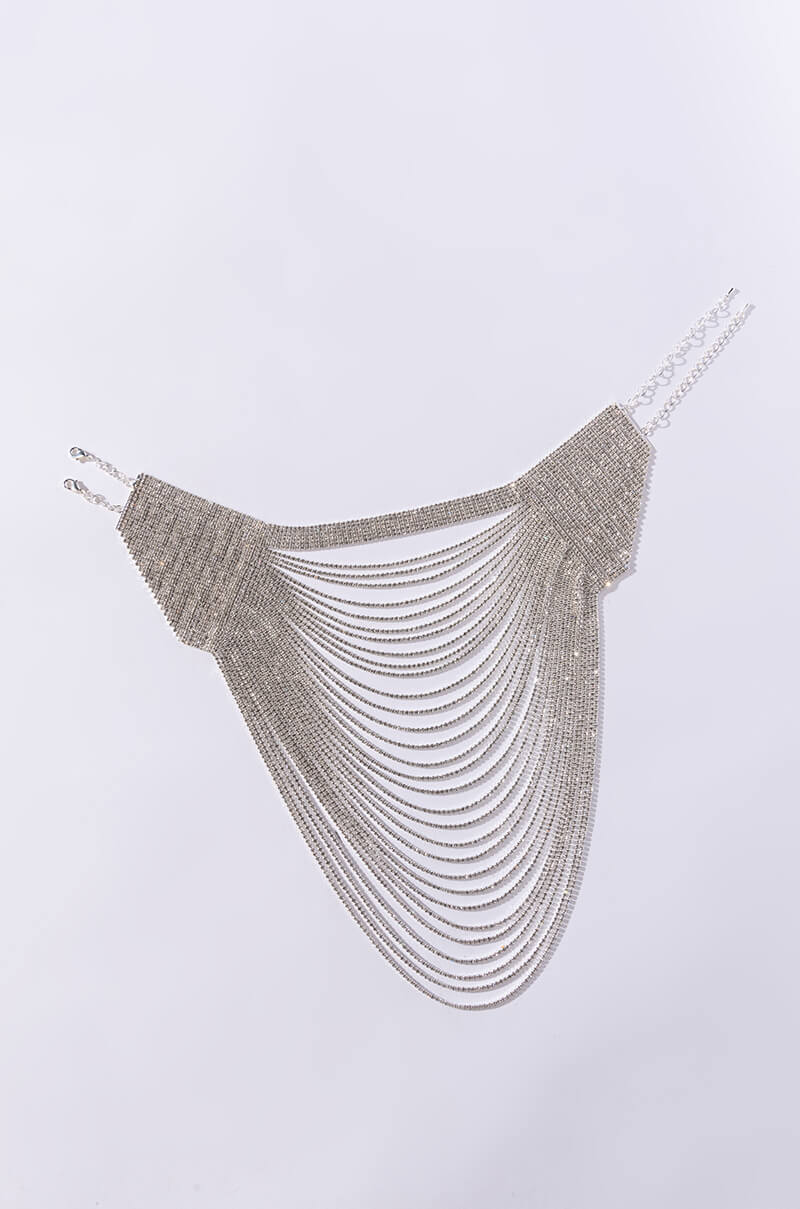 DISCO ALL NIGHT RHINESTONE DRAPE NECKLACE