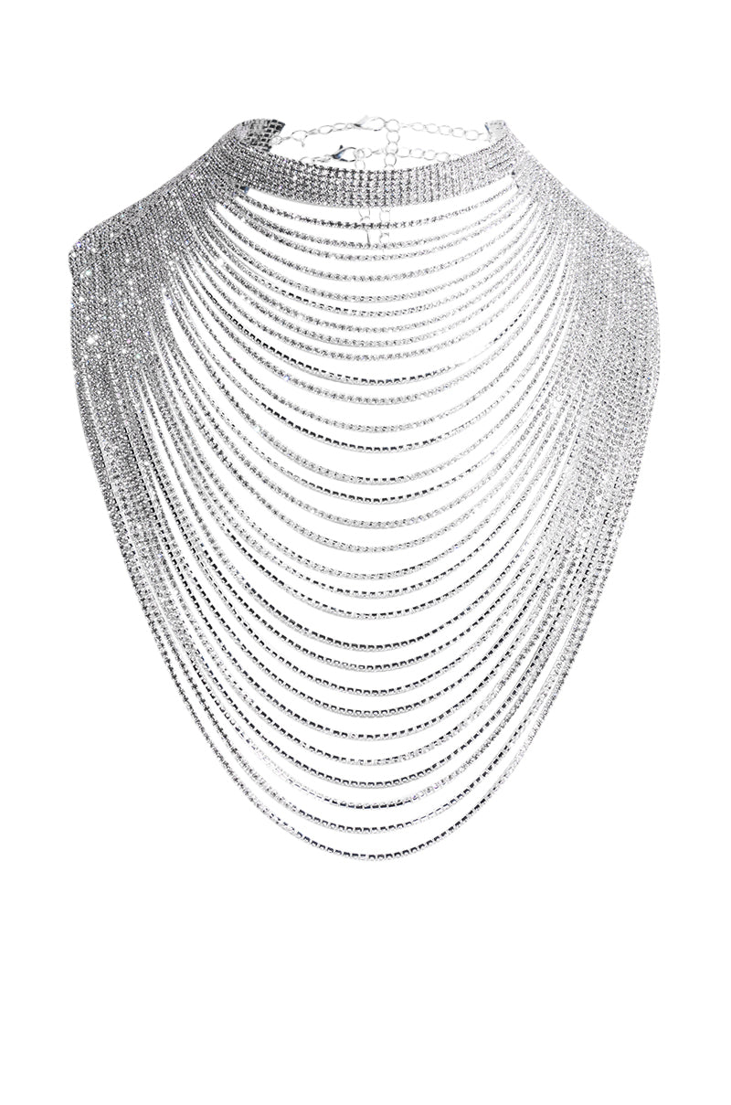 DISCO ALL NIGHT RHINESTONE DRAPE NECKLACE