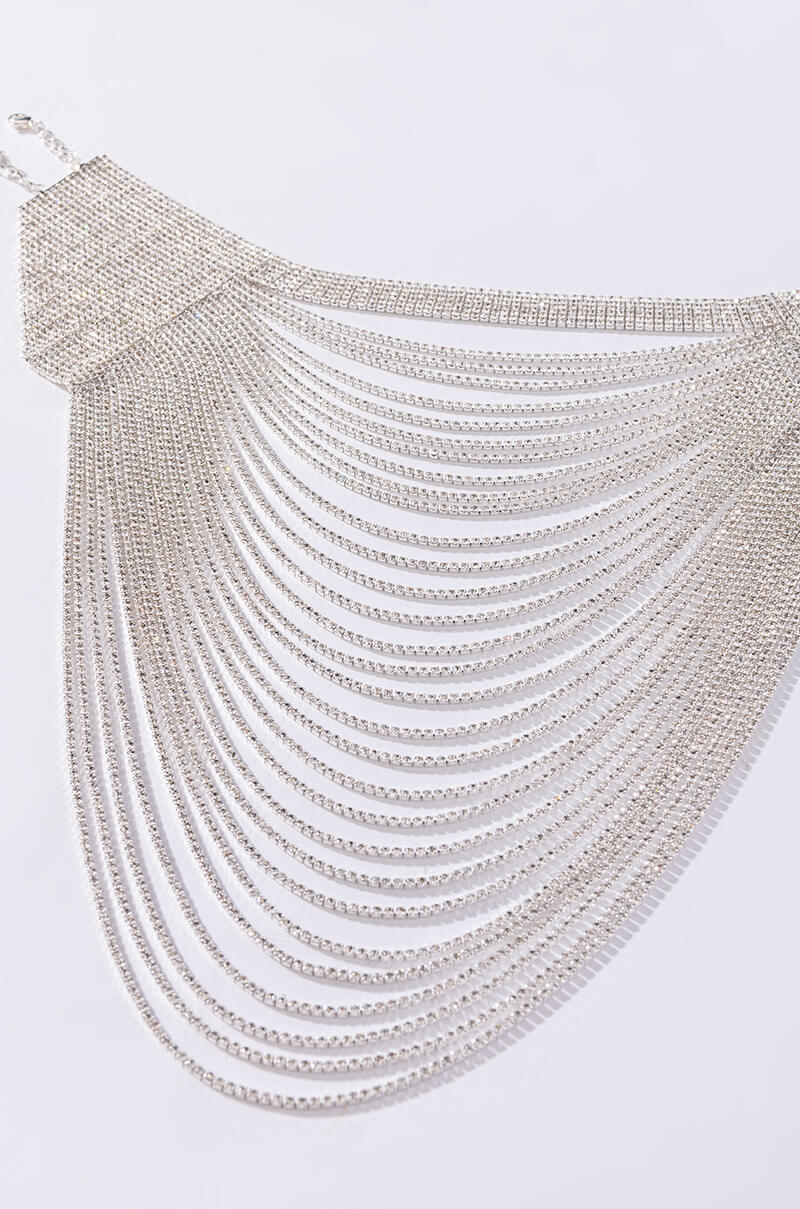 DISCO ALL NIGHT RHINESTONE DRAPE NECKLACE