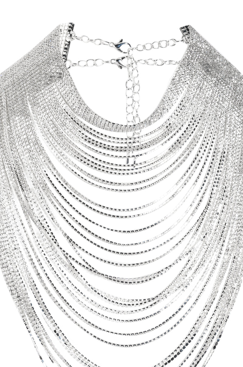 DISCO ALL NIGHT RHINESTONE DRAPE NECKLACE