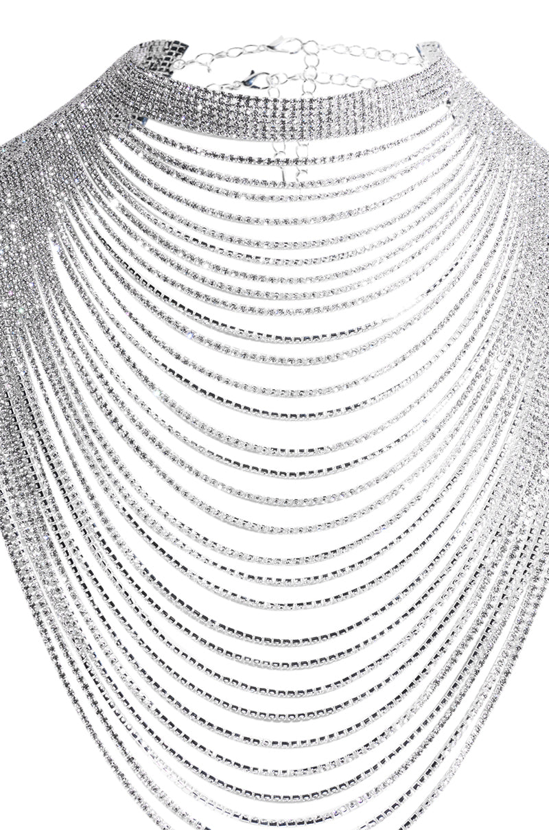 DISCO ALL NIGHT RHINESTONE DRAPE NECKLACE