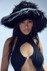 DIVINE FEMININE OVERSIZED FAUX FUR BUCKET HAT