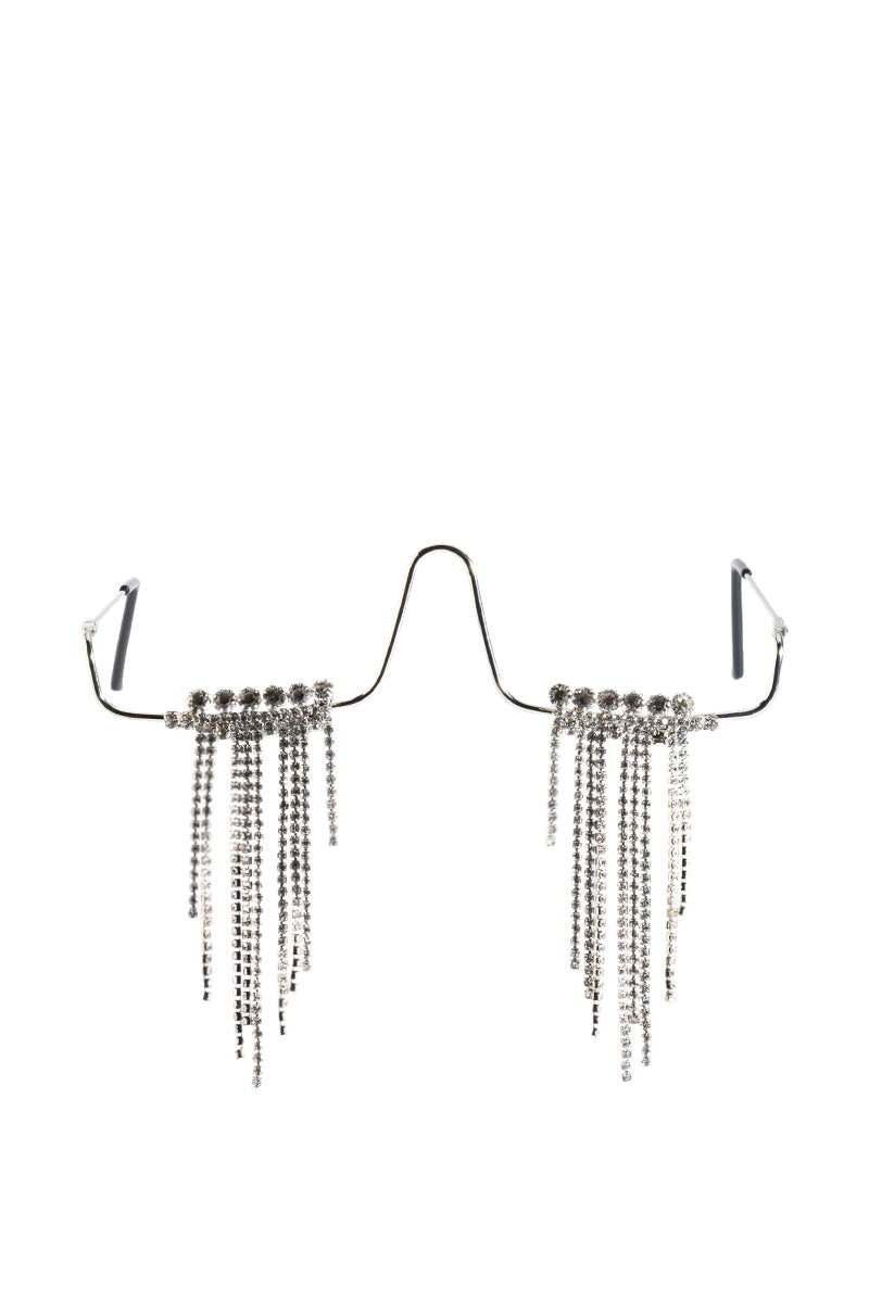 DRIP DROP EMBELLISHED EYEWEAR IN SILVER