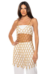 ELODIE CHAIN CHAIN MINI DRESS IN GOLD