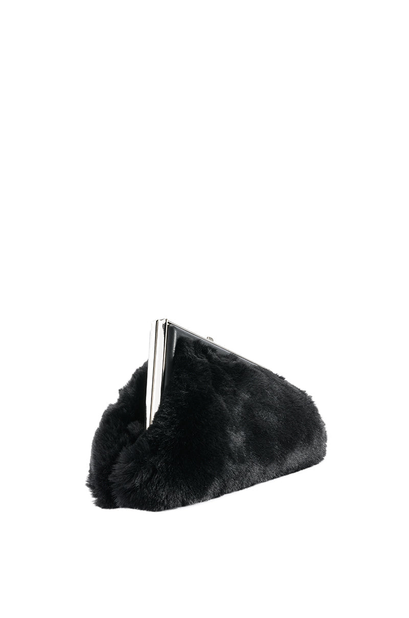 EXPENSIVE TASTE FAUX FUR CLUTCH