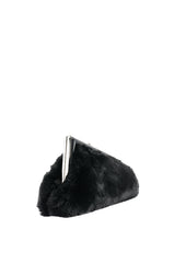 EXPENSIVE TASTE FAUX FUR CLUTCH