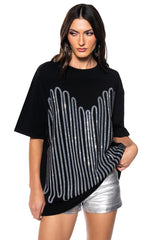 FIGHT THE FEELING EMBELLISHED GRAPHIC T SHIRT