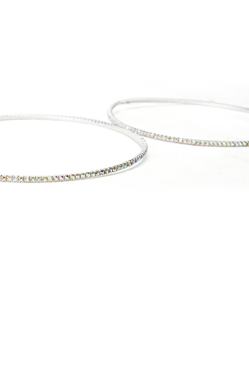 FINE LINE AB 80MM HOOP EARRINGS