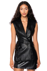 FITTED BLAZER VEST WITH DOUBLE POCKETS
