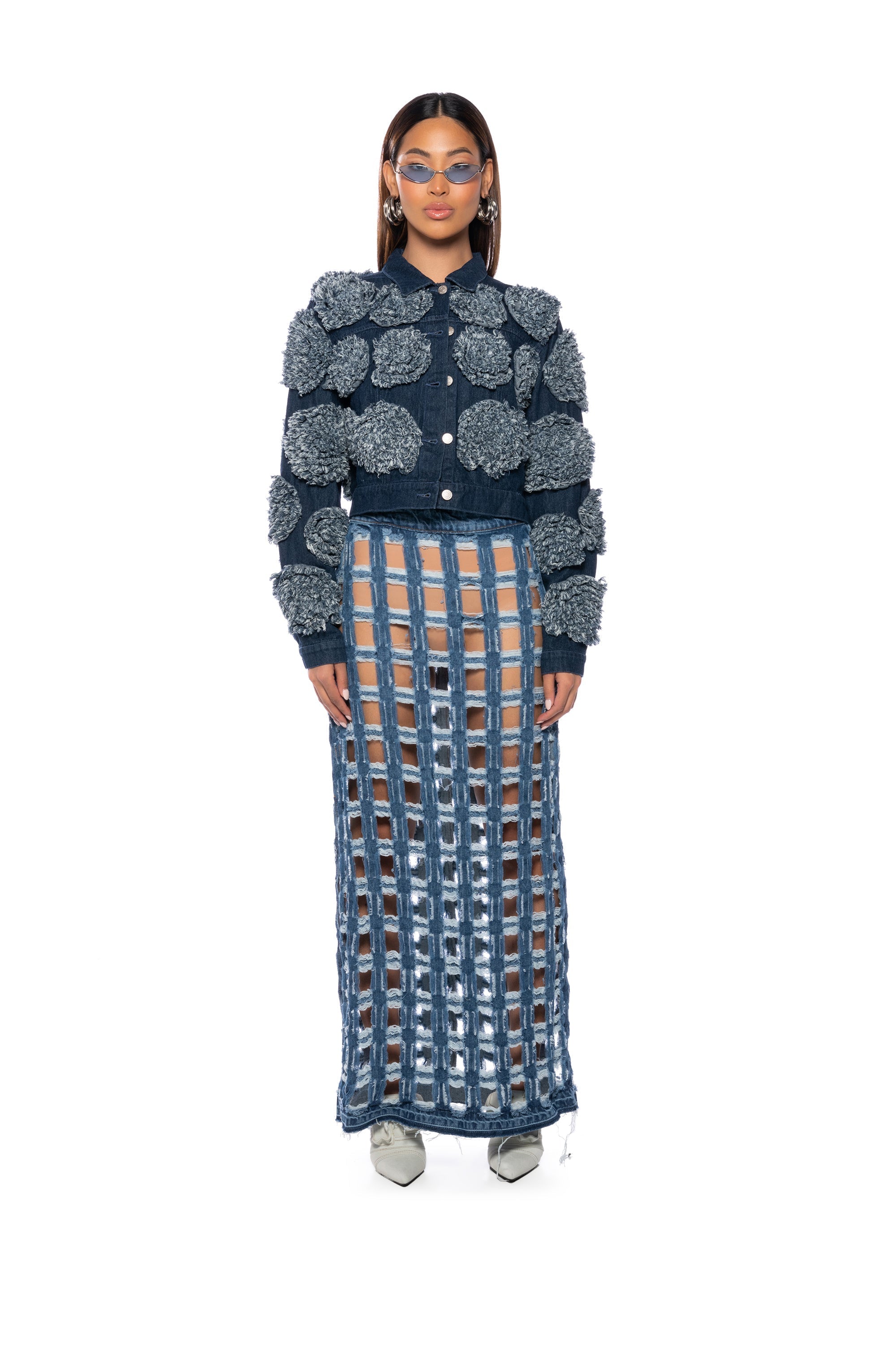 FULL TIME LOVER DENIM JACKET WITH APPLIQUE
