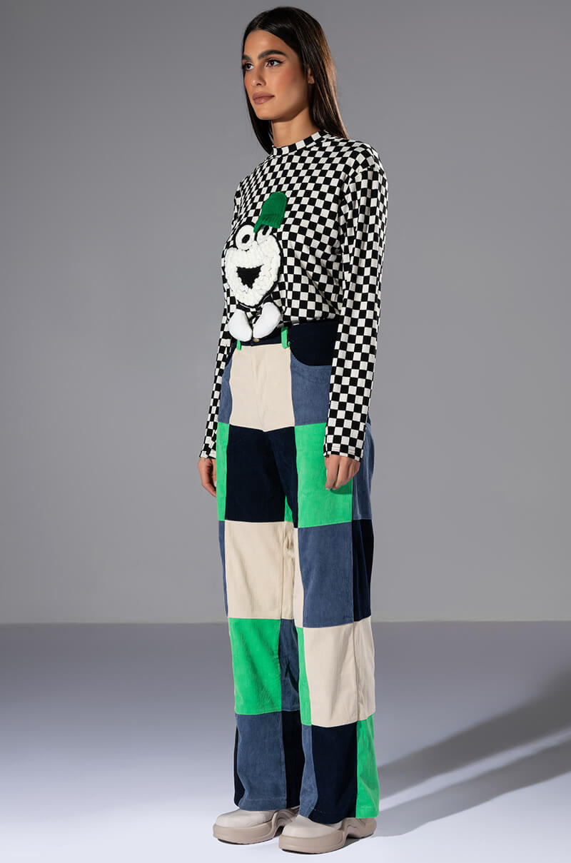 HALLIE COLOR BLOCKED WIDE LEG PANT