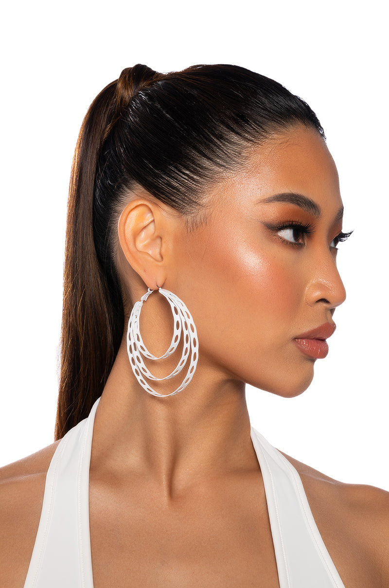 HOLY HOOP EARRING IN WHITE