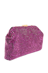 HUNTRESS EMBELLISHED CLUTH IN FUCHSIA