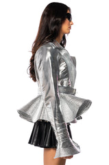 I GET IT HOW I LIVE IT METALLIC MOTO PUFFER