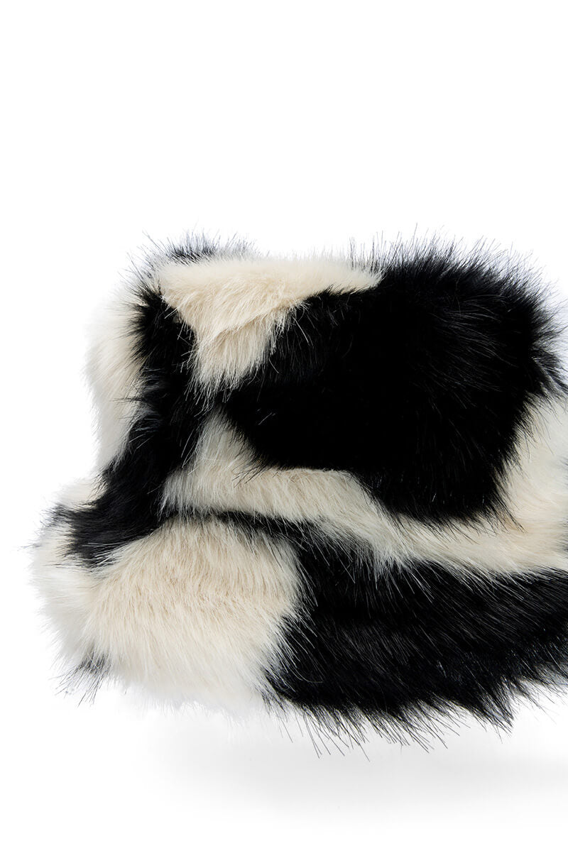 IF YOU SMILE FAUX FUR BUCKET HAT