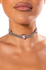 IRRESISTIBLE RHINESTONE HEART CHOKER