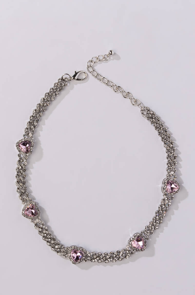 IRRESISTIBLE RHINESTONE HEART CHOKER