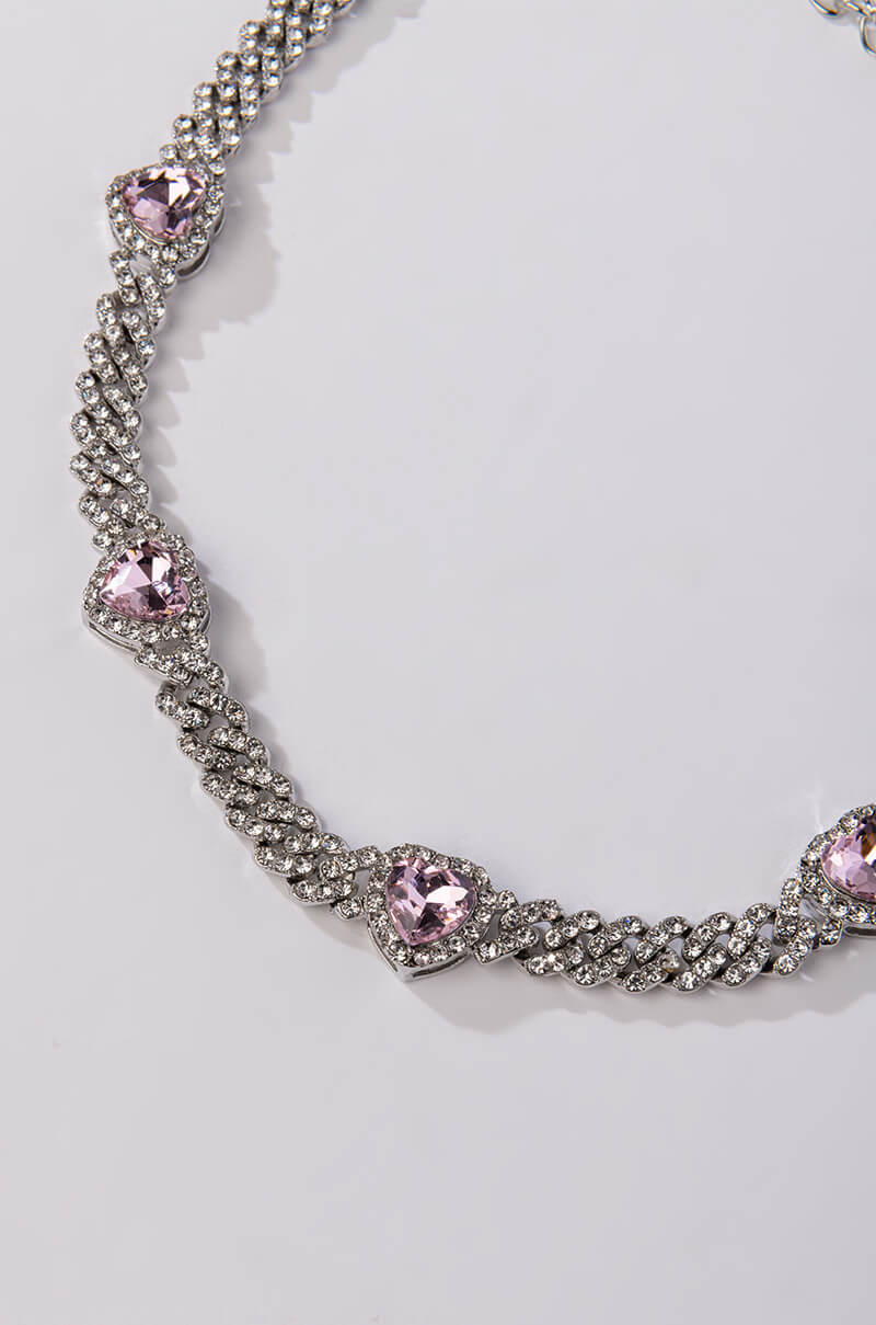 IRRESISTIBLE RHINESTONE HEART CHOKER