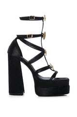 ITALIA BLACK CHUNKY EMBELLISHED SANDAL