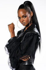 MOTO JACKET WITH POWER MESH SLEEVE