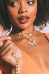 LADY BUTTERFLY TWO CHAIN NECKLACE