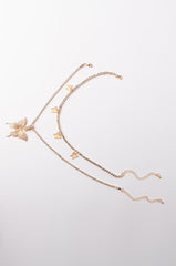 LADY BUTTERFLY TWO CHAIN NECKLACE