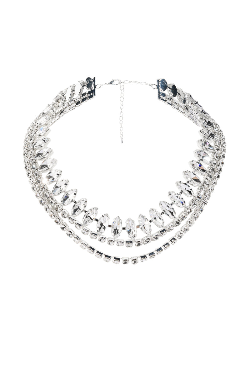 LAYERED CHOKER NECKLACE IN SILVER