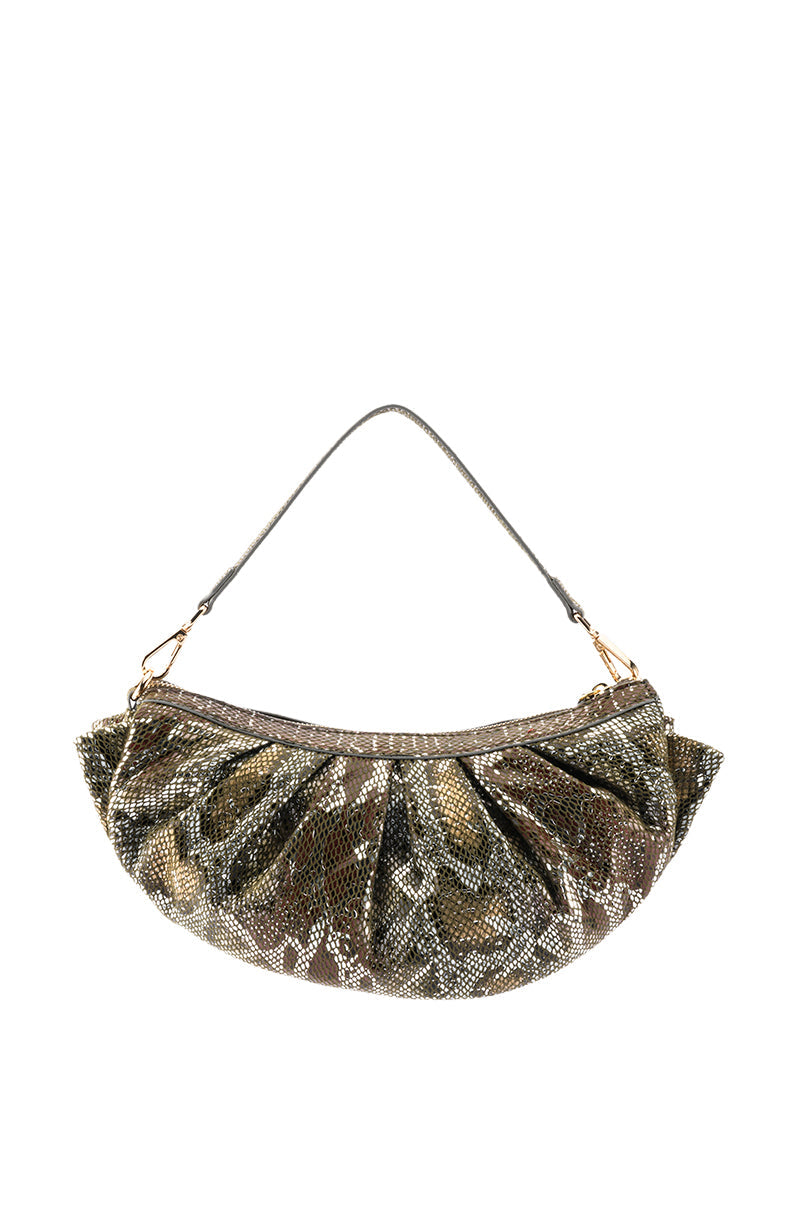 LILLET MULTI SNAKE SKIN RUCHED BAG