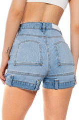 LOSING IT UPSIDE DOWN JEAN SHORTS