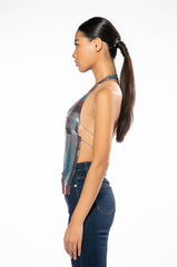 LUCIANA CHAINMAIL FRONT CLASP TANK TOP