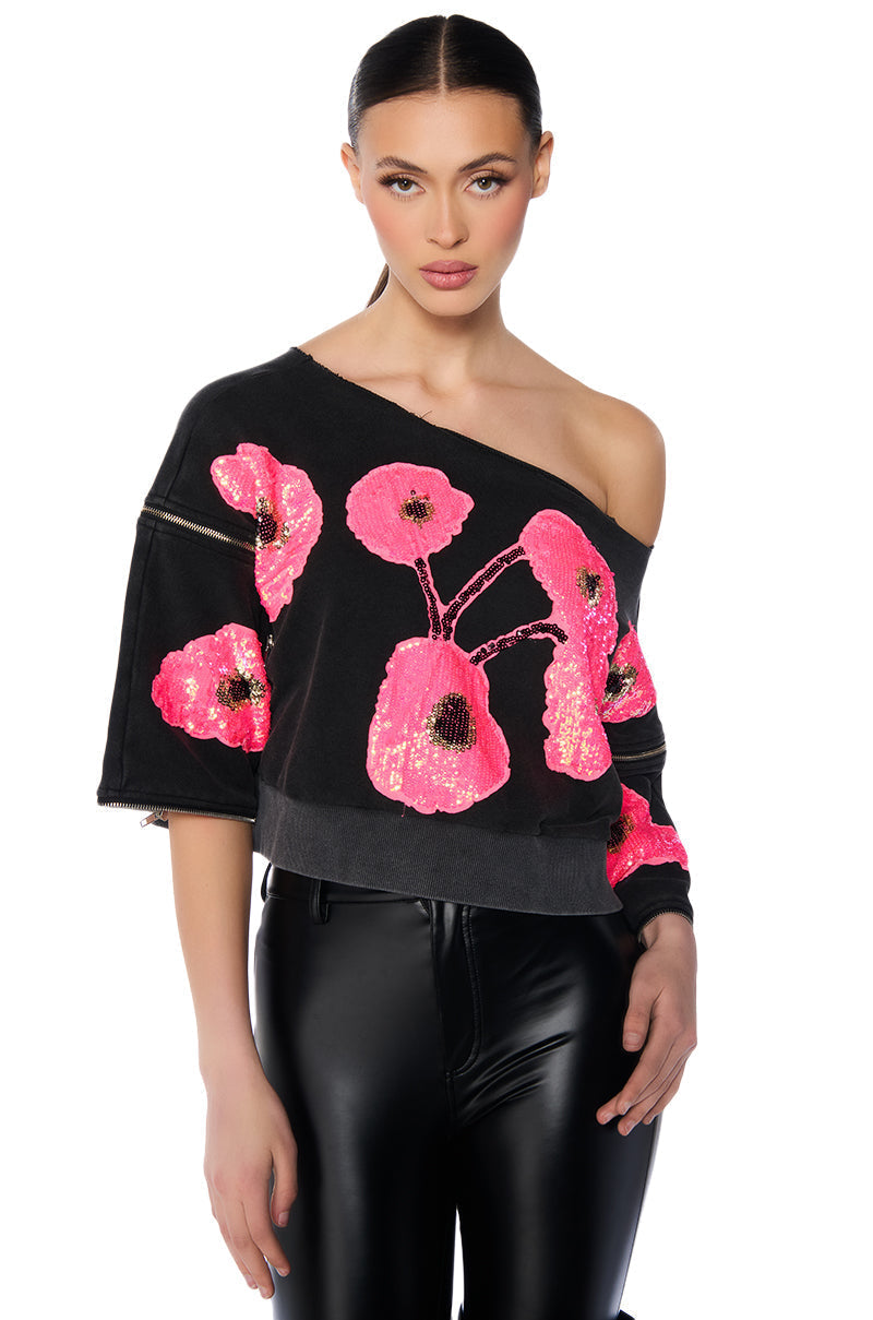 MADE YOU LOOK OVERSIZED SEQUIN SWEATSHIRT