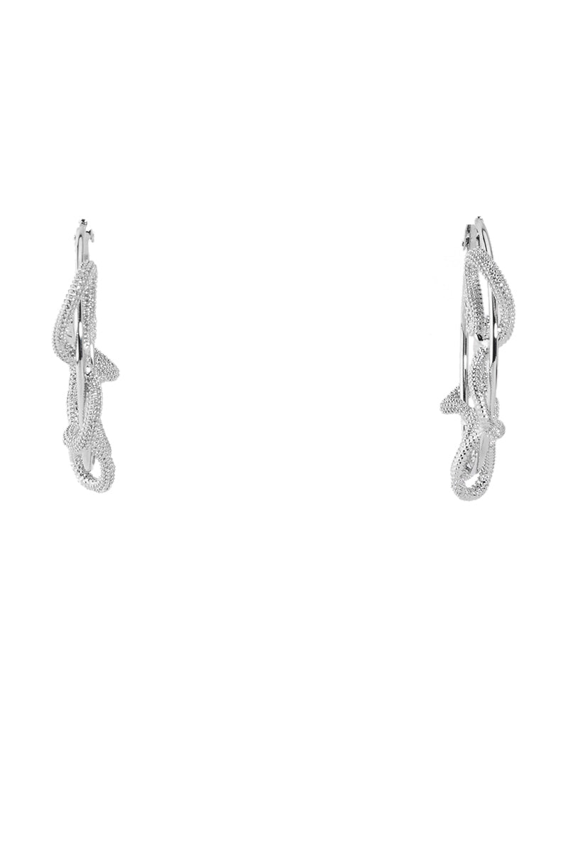SNAKE HOOP EARRING IN SILVER