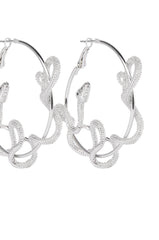 SNAKE HOOP EARRING IN SILVER