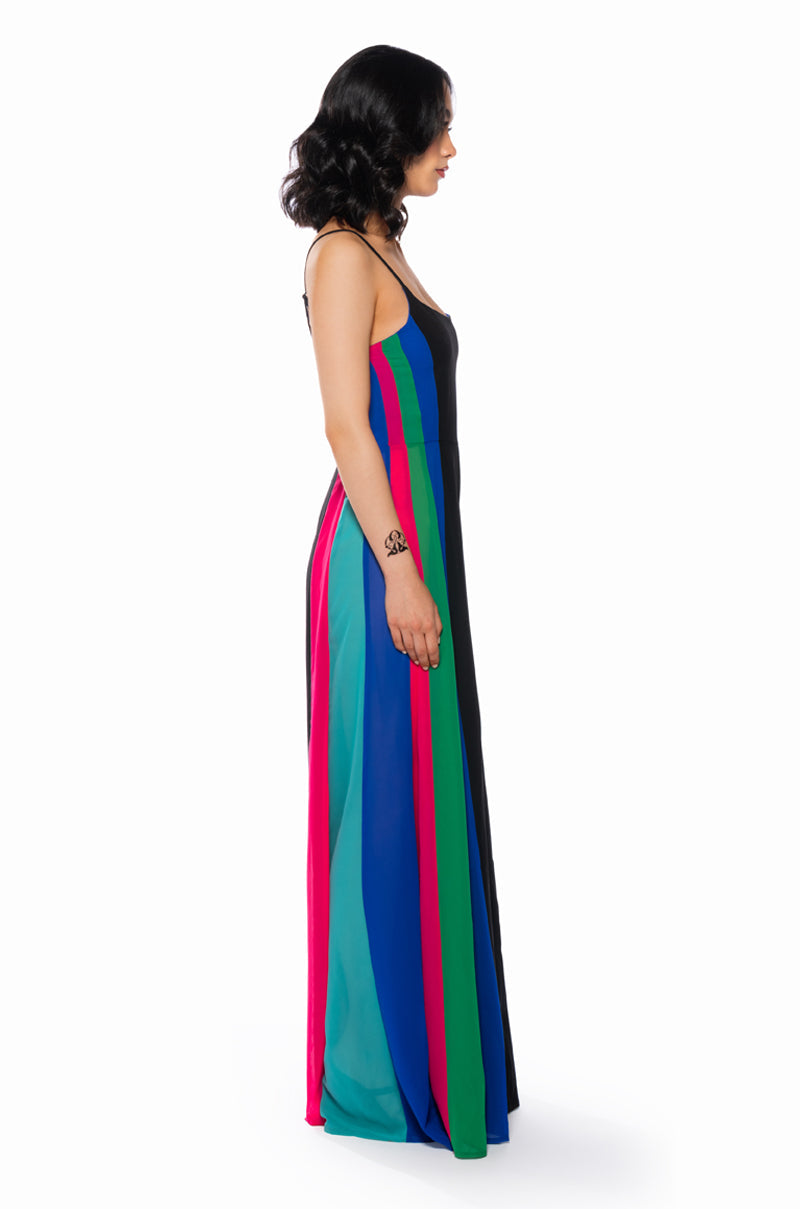 MIMI COLORBLOCKED SCOOP NECK JUMPSUIT