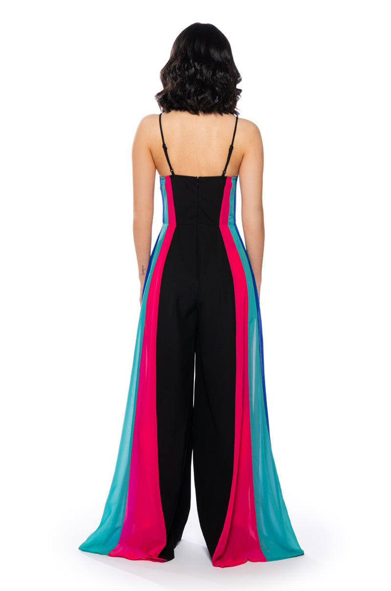 MIMI COLORBLOCKED SCOOP NECK JUMPSUIT