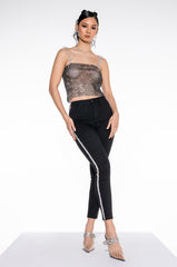 MOONWALKER RHINESTONE HIGH RISE SKINNY JEANS