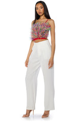 NADIA STATEMENT FEATHER TANK TOP