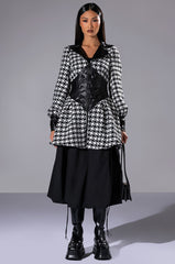 NEW ON THE BLOCK HOUNDSTOOTH MINI DRESS