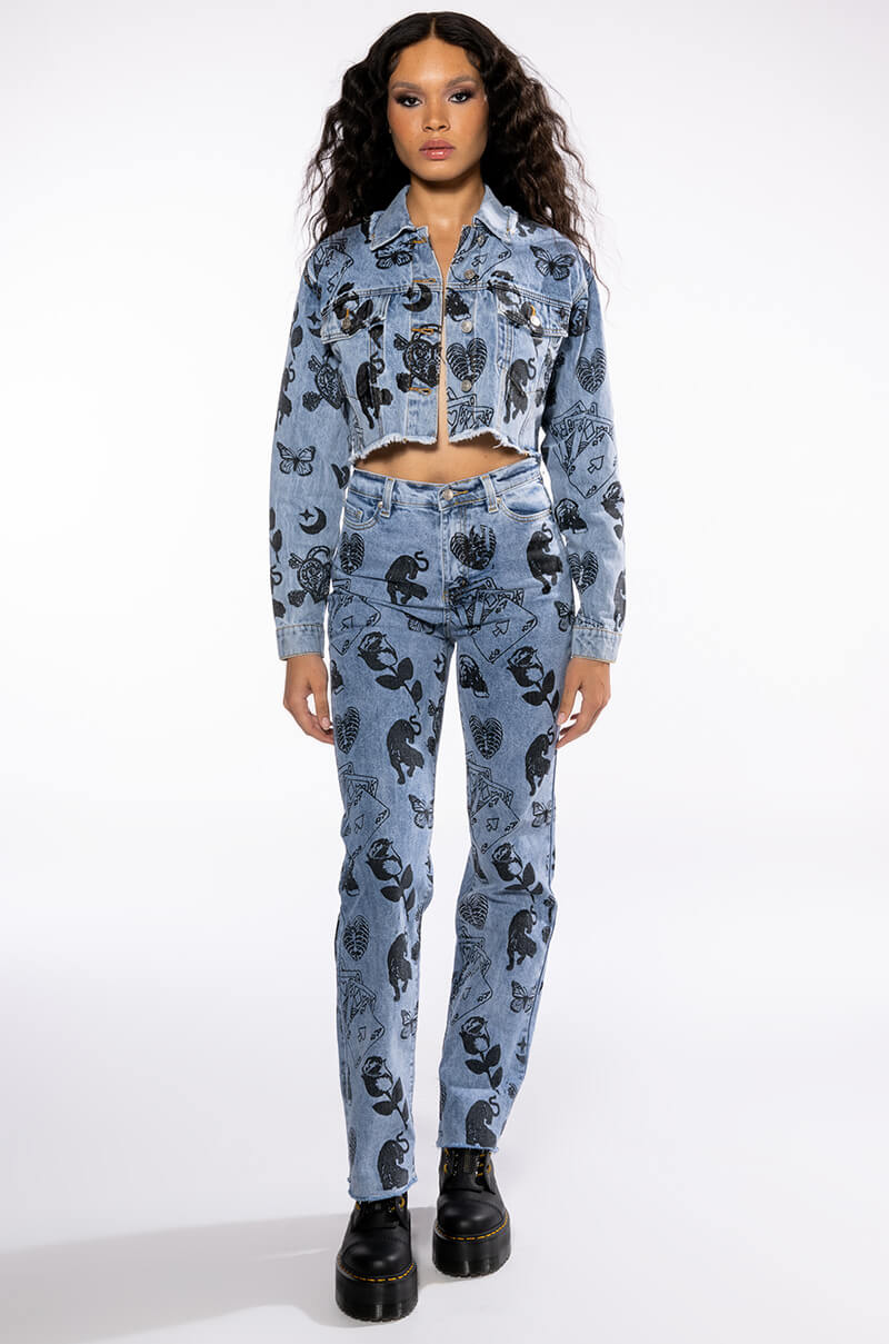 PAINTED TATTOO DENIM JACKET