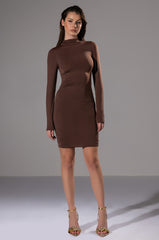 PAXTON ELEVATE RUCHED LONG SLEEVE MINI DRESS