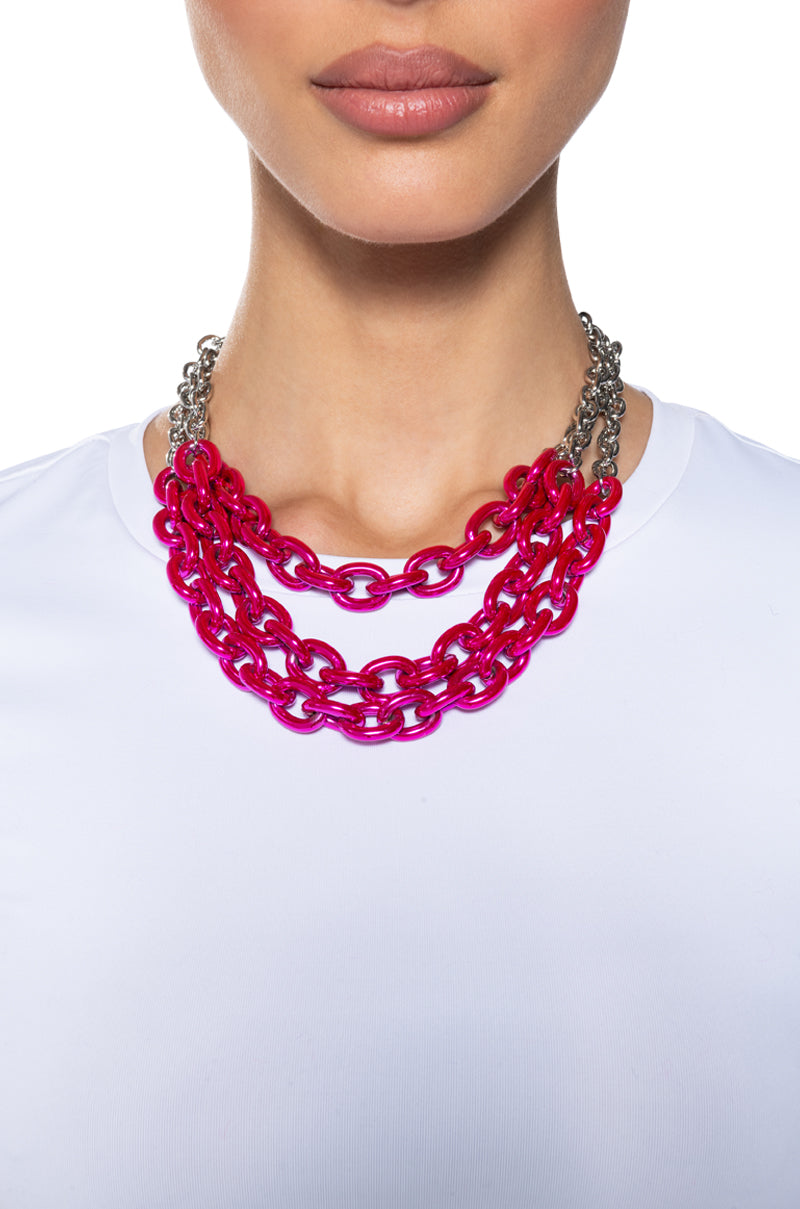 PINK LADY LAYERED METAL NECKLACE