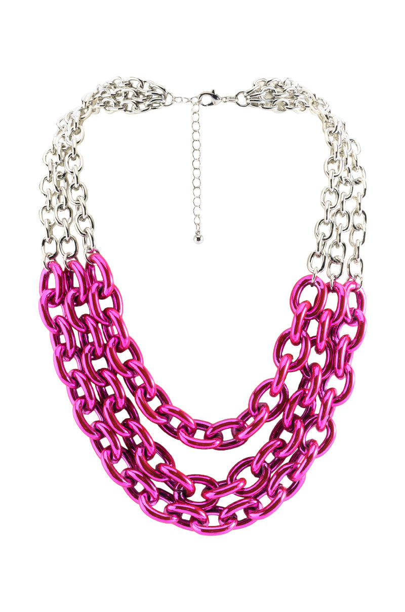 PINK LADY LAYERED METAL NECKLACE