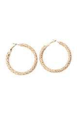 PLUGGED IN CORD GOLD HOOPS