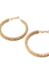 PLUGGED IN CORD GOLD HOOPS