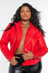 AZALEA WANG PLUS SIZE AUSSY BASIC MOTO JACKET