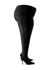 AZALEA WANG STAR STRETCH PLUS SIZE STILETTO PANT BOOT IN BLACK