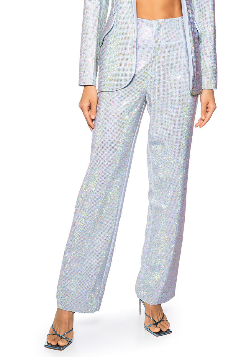 POP STAR FITTED RHINESTONE TROUSERS