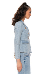 DENIM DENIM FITTED BLAZER