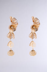 PRETTY LADY EMBELLISHED DANGLE EARRINGS IN GOLD
